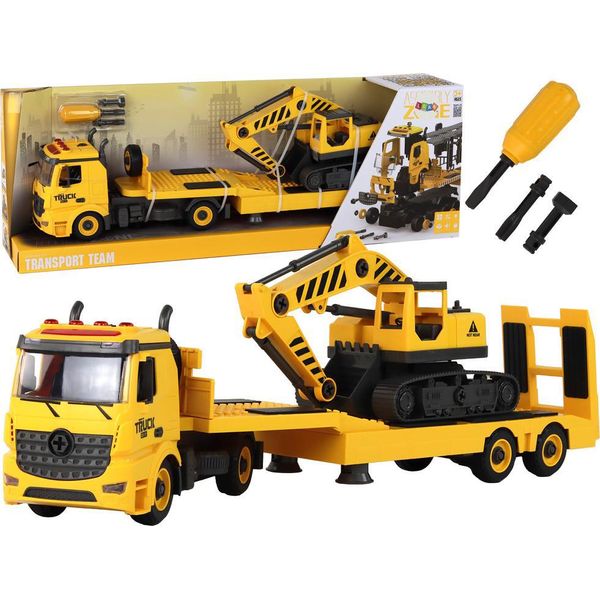 Suono Di Luce Gialla Del Rimorchio Dell'escavatore Che Gira-image
