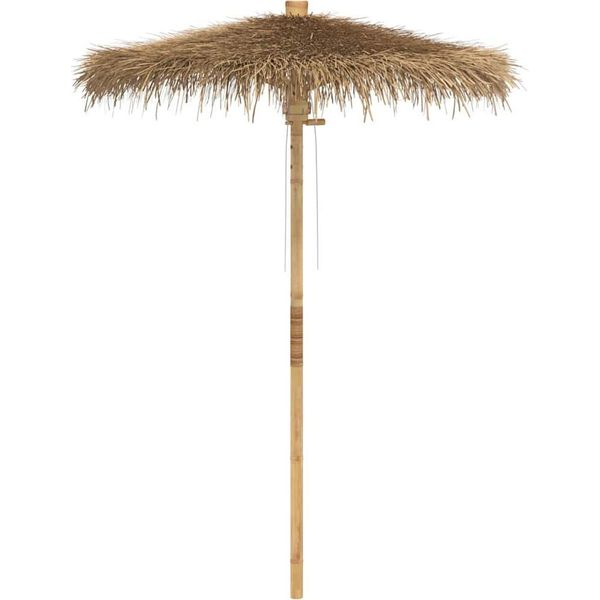 Vidaxl Ombrello Tiki Con Tetto In Foglia Di Banano 150 Cm In Bambù-image