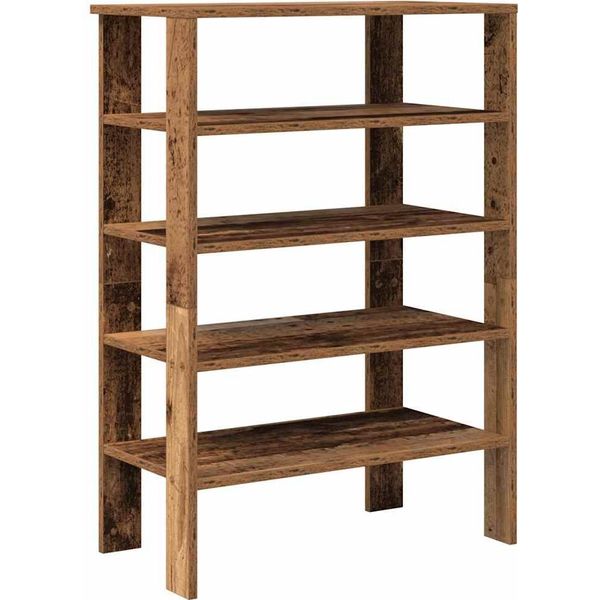Vidaxl Portascarpe Effetto Legno Vecchio 61X32X87,5 Cm Materiale A Base Di Legno-image