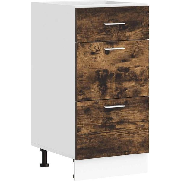 Vidaxl Armadio Base Lyon Rovere Fumé 40X46X81,5 Cm Materiale A Base Di Legno-image