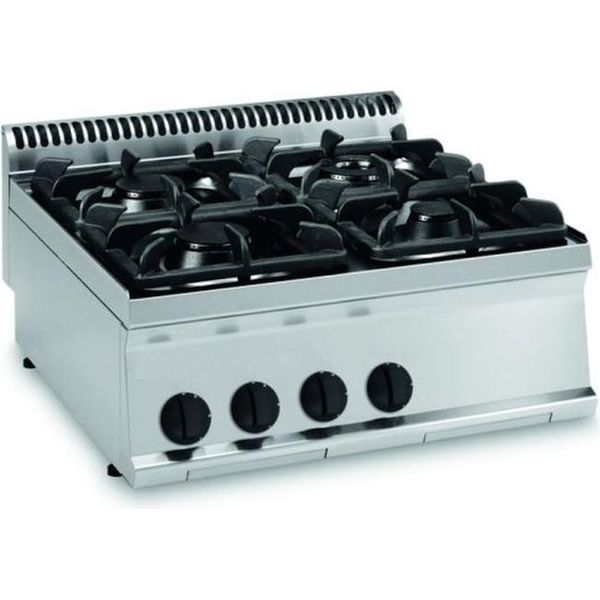 Cucina A Gas Kbs 19,5Kw 4 Bruciatori Da Tavolo 700X700X280Mm 2X 4,5, 1X 7,2, 1 X 3,3 Kw-image
