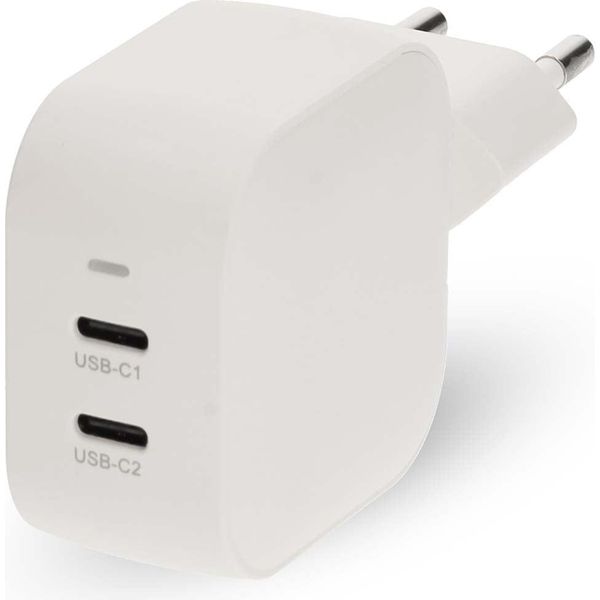 Caricabatterie Da Muro | 45 W | Gan | PD3.0 | Funzione Di Ricarica Rapida | 2,25 / 3,0 A | Numero Di Uscite: 2 | 2X USB-C™ | Selezione Automatica Della Tensione | Bianco-image