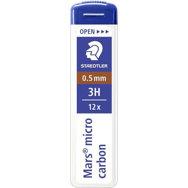 Staedtler® 250 05-3H Piombo Fine Mars® Micro Carbon 250 - 0,5 Mm, 3H, Nero, 12 Fili-image