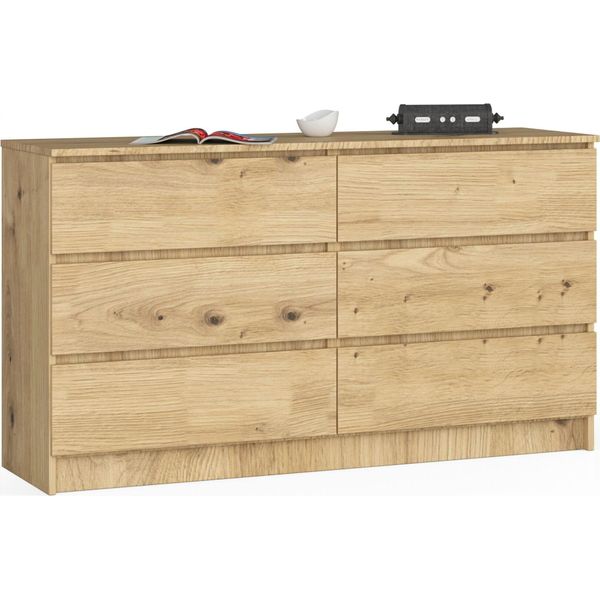 Akord Cassettiera 6 Cassetti Rovere Artigianale 138X40X77 Cm-image