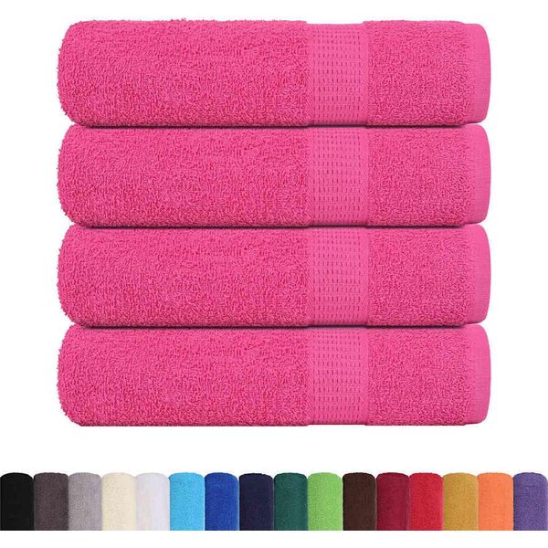 Vidaxl Asciugamani Da Doccia 4 Pz. Rosa 70X140 Cm 360 G/M² 100% Cotone-image