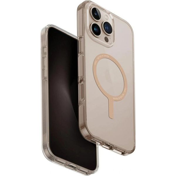 Custodia Uniq Clario Per Iphone 16 Pro Max Ricarica Magclick Trasparente/Oro-image