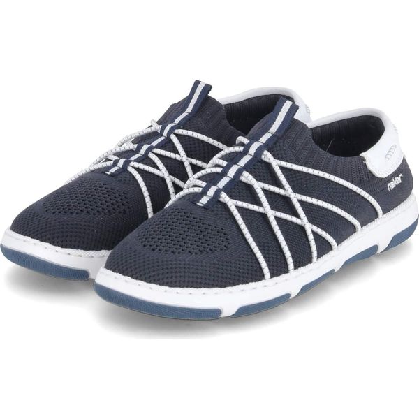 Rieker Donna Scarpe Sportive Slip-On Blu Scuro Bianco Tessile Sinteticotaglia:37-image