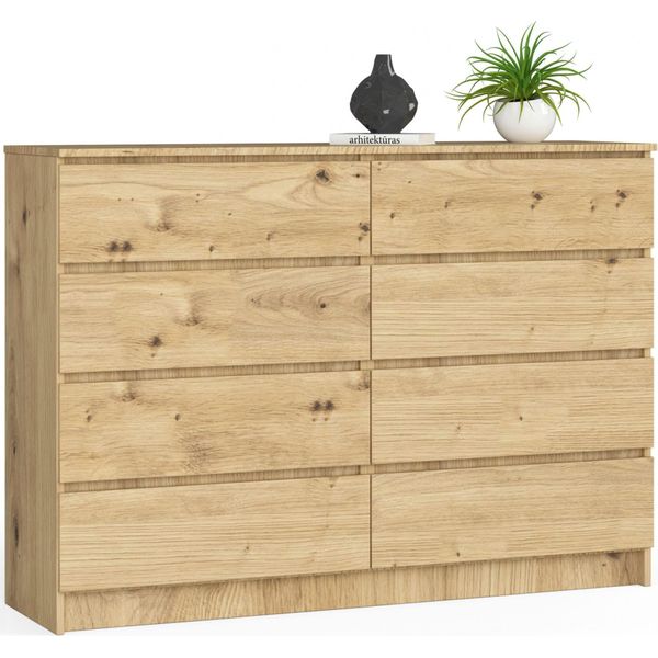 Akord Credenza 8 Cassetti Rovere Artigianale 138X40X99 Cm-image