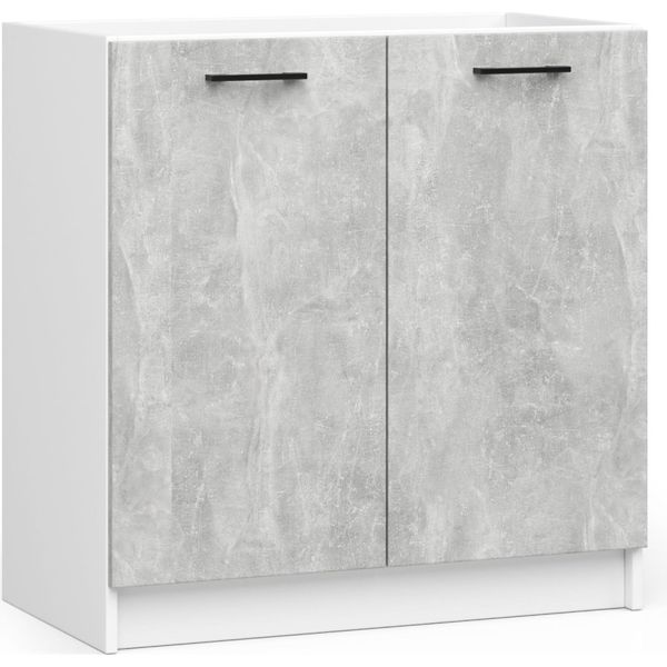 Armadio Da Cucina Oliwia S80ZL Bianco Betong 80 Cm Lavello Con Ante Pieghevoli E Ripiano-image