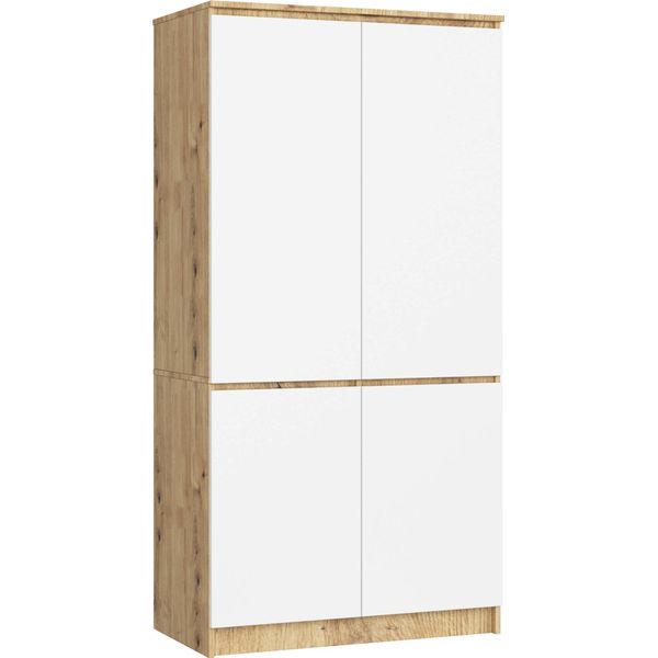 Akord Armadio 4 Ante In Rovere/Bianco 90X51X180 Cm-image