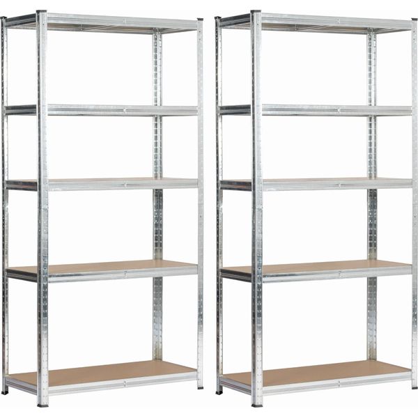 Akord Scaffale Metallico 10 Ripiani Argento 80X40X180 Cm-image