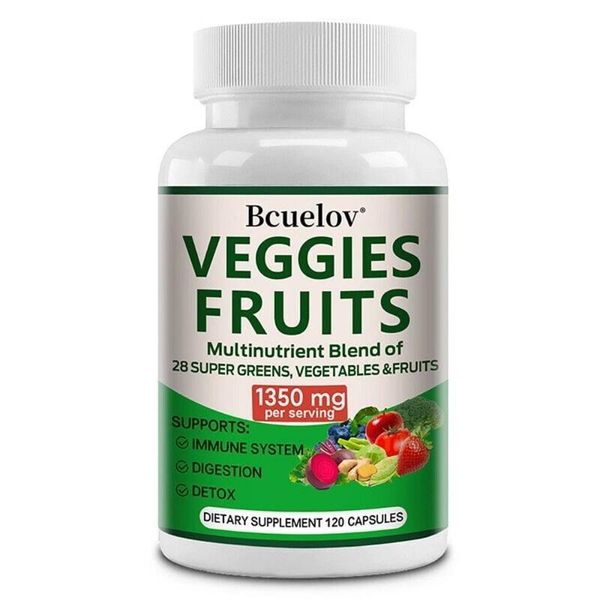 Veggies Fruits 1350Mg (120 Capsule) Integratore Alimentare, Digestione, Pulizia, Sistema Immunitario-image