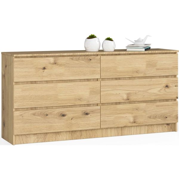 Akord Credenza 6 Cassetti Rovere Artigianale 160X40X77 Cm-image