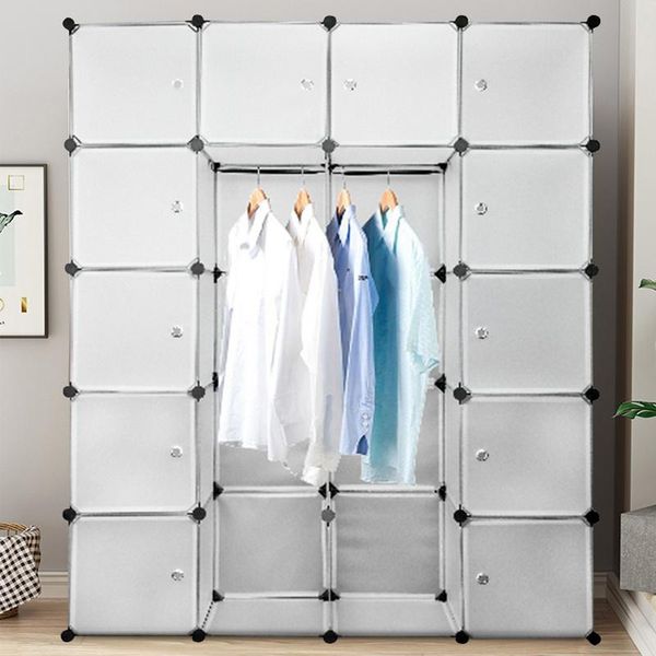 Jiubiaz Armadio Armadi Scaffale Per Bambini Scaffale Per Bagno Scaffale Per Scarpe Fai Da Te Armadio Stabile 20 Cubi Bianco-image