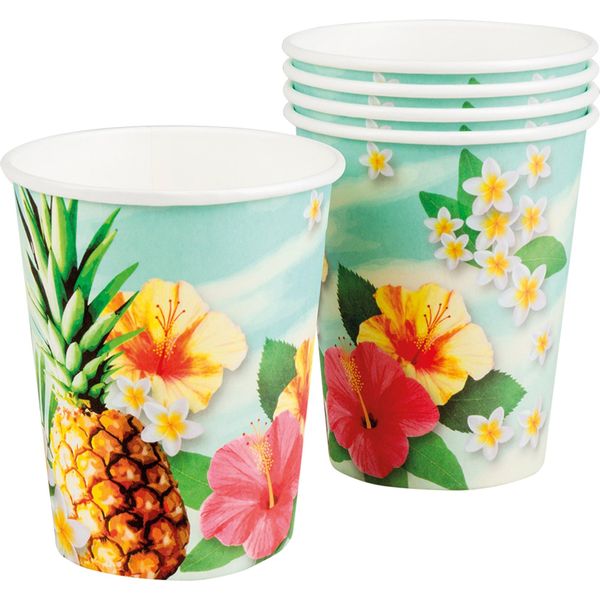 Coppa Hawaii Per Feste A Tema Decorazione Da Tavola 10 Pezzi Colorati 21Cl - Taglia Unica-image