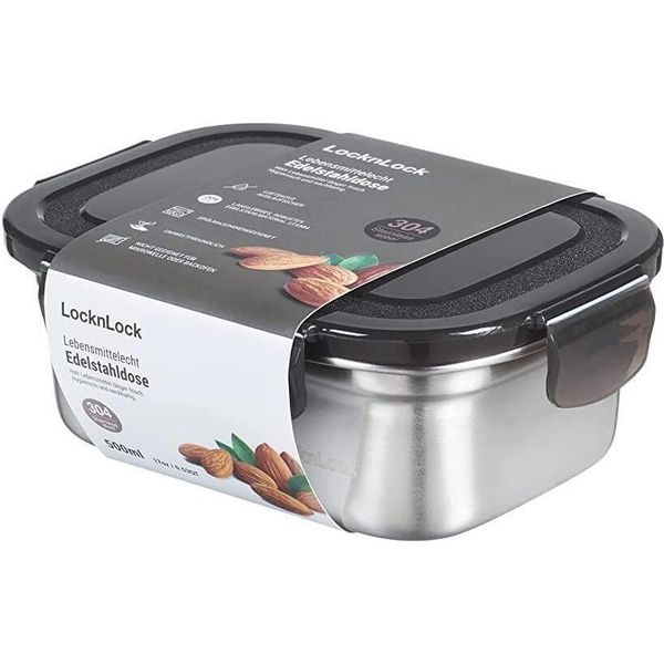 Locknlock Stainless Steel Container 500Ml 155 X 120 X 58 Mm STS811-image