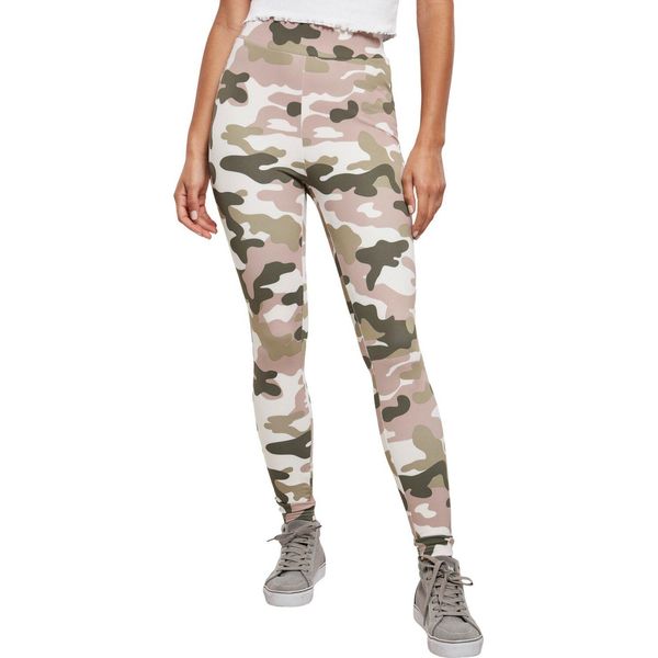 DáMské Leginy Urban Classics Donna Leggings Mimetici A Vita Alta Duskrose Camo - 5XL-image