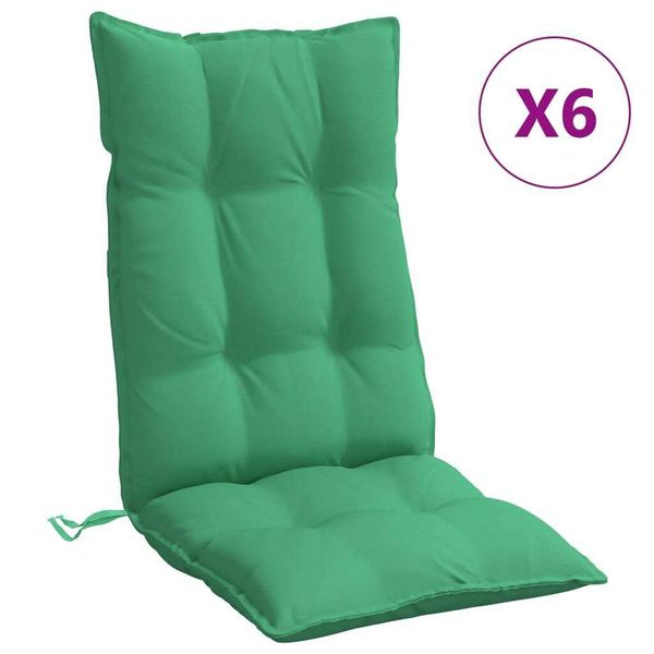 Vidaxl Cuscini Per Schienale Alto 6 Pezzi. Tessuto Oxford Verde-image