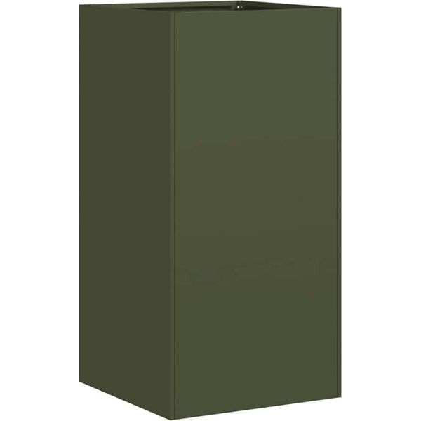 Vidaxl Fioriera Verde Oliva 40X40X80 Cm Acciaio Laminato A Freddo-image