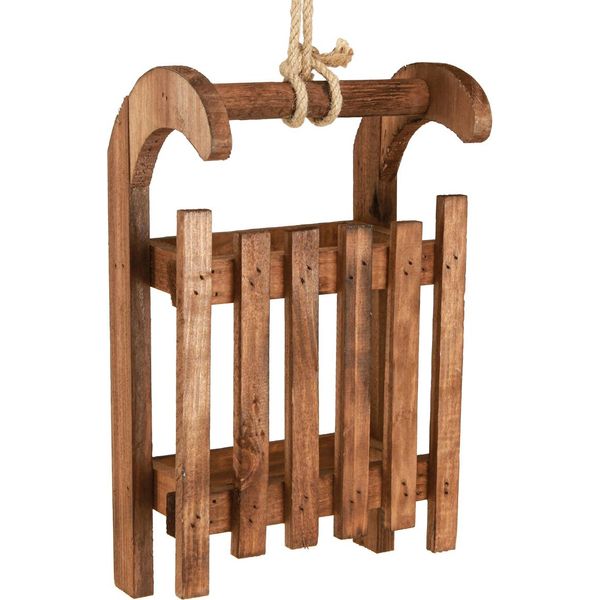 Slitta Decorativa In Legno Marrone 30X18X12Cm Per Decorazione Da Tavolo Decorazione Natalizia-image
