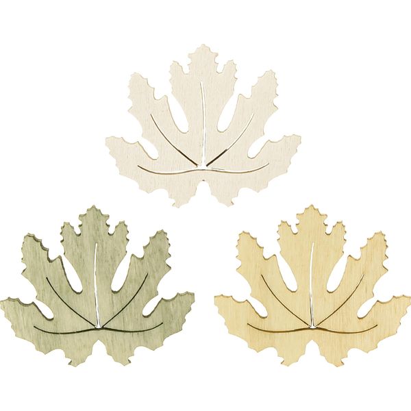 Decorazione Da Tavolo Autunno Foglie D'acero Legno Spargere 72 Pezzi-image