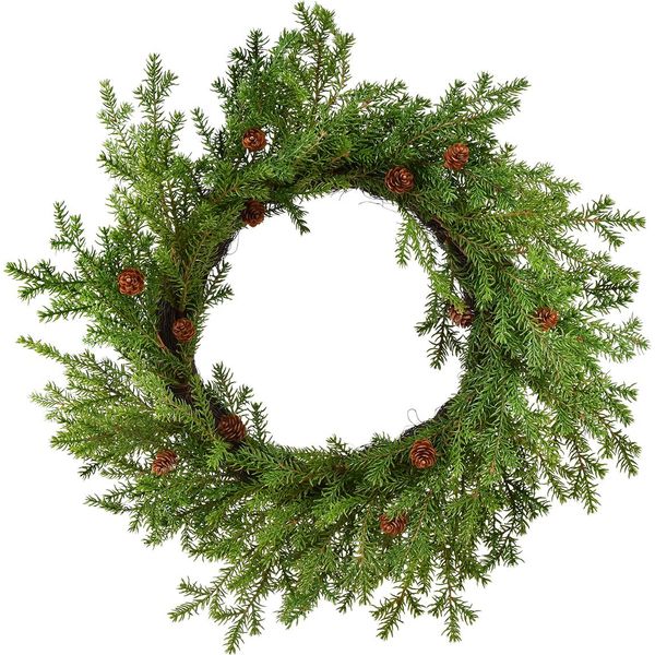 Ghirlanda Di Abete Artificiale Con Pigne Per Addobbi Natalizi E Decorazioni Per Porte-image