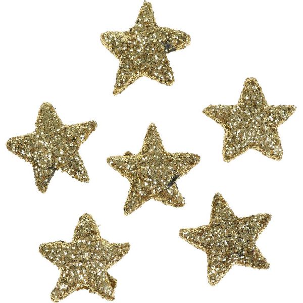 Stelle Glitterate Oro 1,5 Cm 144 Pezzi Decorazione Da Tavola Natalizia-image