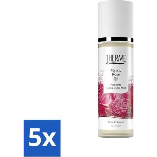 Therme - Mystic Rose - Spray Profumato Per Capelli E Corpo - Rinfrescante - Nutriente - 200 Ml - Confezione Risparmio - 5 Pezzi-image
