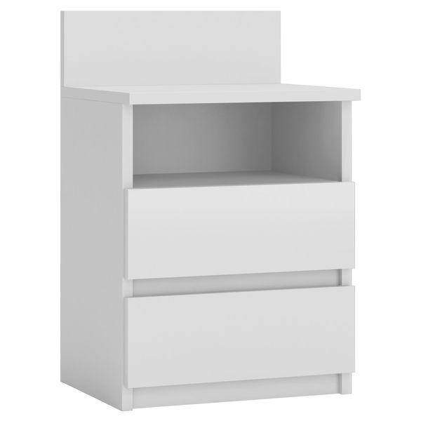 Comodino Con Cassetti E Scaffale Taavi - Bianco-image