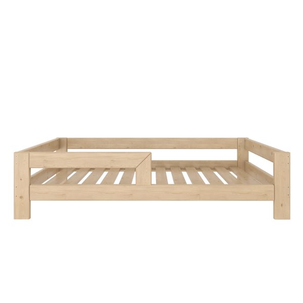Letto Per Bambini Need Sleep 120X200 Cm In Legno Massiccio - Letto Piatto Per Bambini Con Protezione Anticaduta, Naturale-image