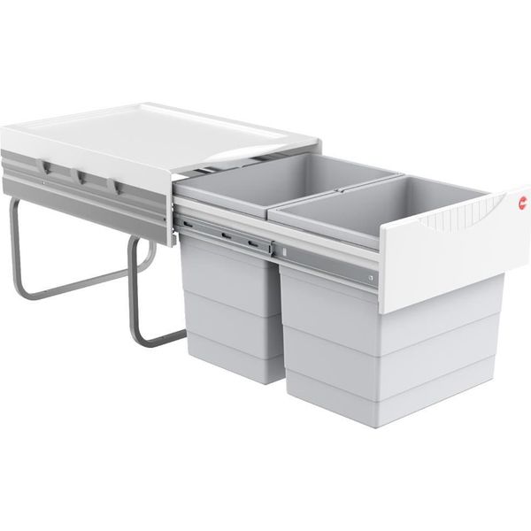Cestino Hailo 3641121 Tandem Salvaspazio 2X 18 Litri Grigio Chiaro-image
