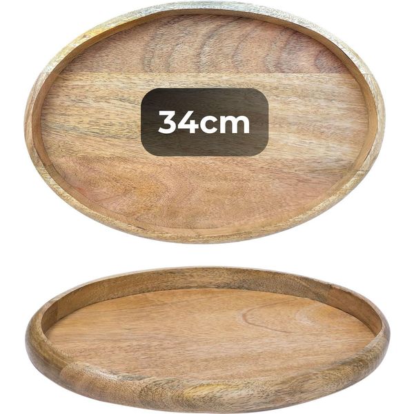 Vassoio Decorativo Marrakech Boho Vassoio Da Portata Ovale In Legno 34 X 21 Cm | Piatto Da Portata Cagdas Come Decorazione Da Tavola Per Cucina E Soggiorno | Vassoio Da Colazione Vintage Naturalmente Per Camera Da Letto-image