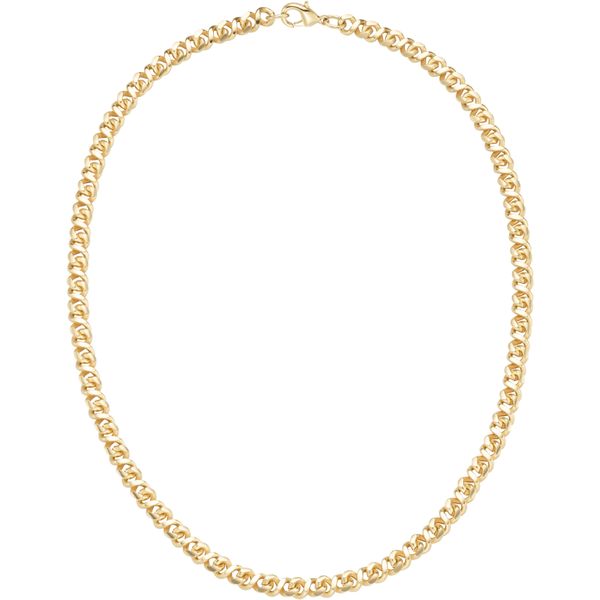 Collier Firetti "Schmuck Geschenk Halsschmuck Halskette Kette Achterkette", Gold (Gelbgoldfarben), Halsketten, Damen, Messing, L: 50 B: 6Mm, Collier, B:6Mm-image