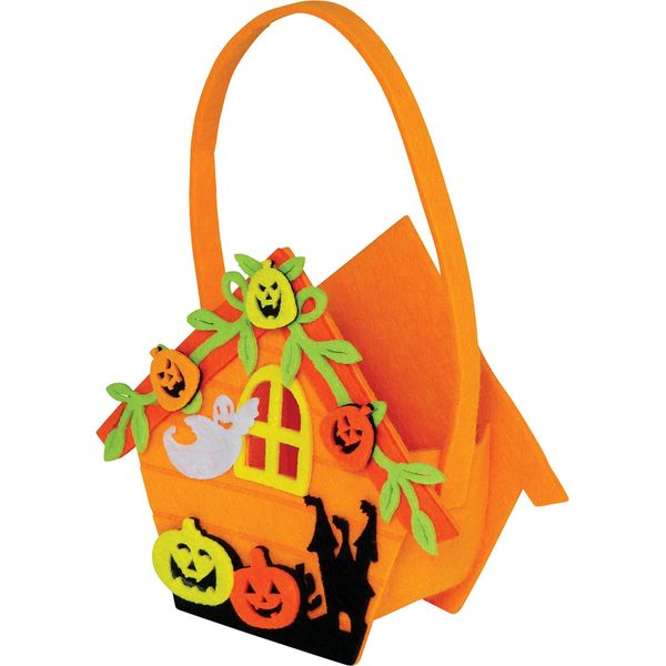 Borsa Casa Infestata Halloween Zucca Fantasma Decorazione Casa Strega Spaventosa Facce Di Zucca, Colore: Arancione-image