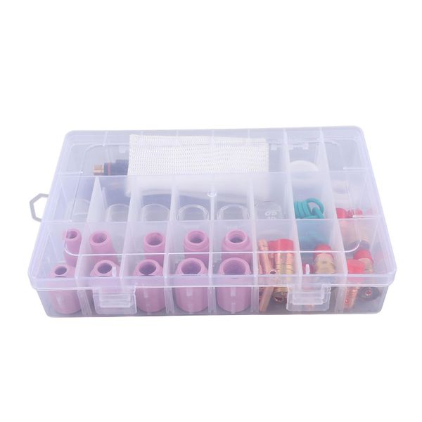 Kit Di Accessori Per Torcia Di Saldatura Tig Da 56 Pezzi Ugello In Ceramica Vetro Tazza Supporto Attrezzature Per WP17 18 26 Pistola-image