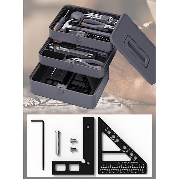 Righello Di Calibrazione Crossline Linea Verticale 45�� Angolo Retto Calibro Angolare Righello In Lega Di Alluminio Scriba Per La Lavorazione Del Legno Righello Di Misura Accessorio Per Falegnami-image