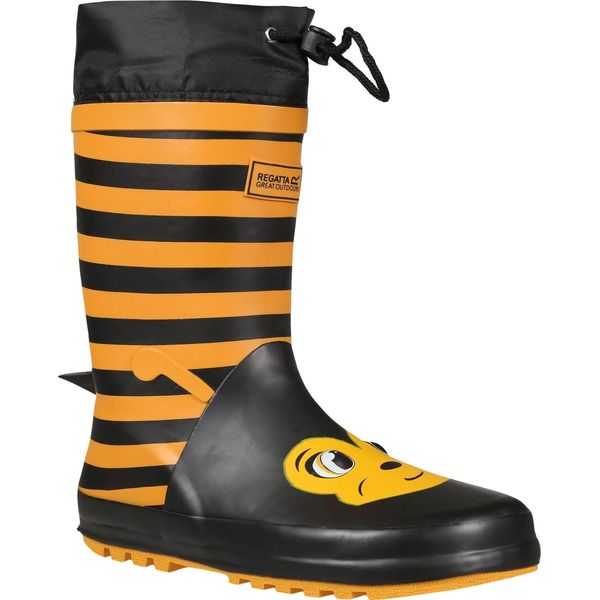 Dare 2B Kids Mudplay Dinosauro Wellies RG4788 (35 Eu) (Giallo/Nero A Righe)-image
