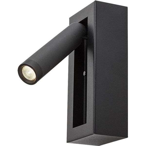 Lampada Da Parete Minimalista Nera Interruttore Faretto Regolabile Per Soggiorno Camera Da Letto Lettura Colore Caldo Led 4W Gello Rabalux-image
