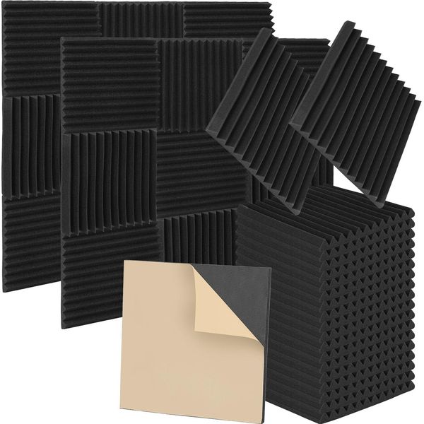 Yakimz 24 Tappetini In Schiuma Acustica 30 X 30 X 2,5 Cm | Isolamento Acustico Efficace Per Un'acustica Ottimale | Piastrelle In Schiuma-image