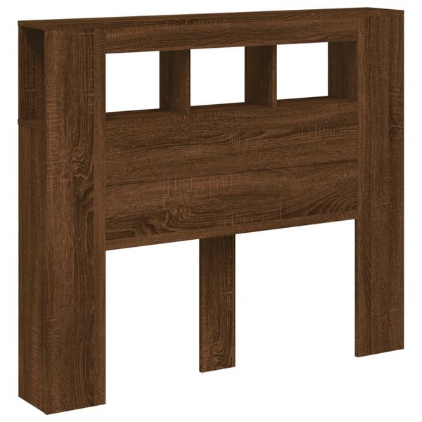 Vidaxl Testata Led Marrone Effetto Rovere 120X18,5X103,5 Cm Materiale A Base Di Legno-image