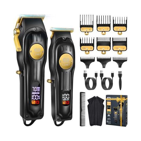 Ciicii Kit Tagliacapelli Uomo, Parrucchiere Cordless Professionale (Ricaricabile Usb Regolabile Barba & Trimmer) Casa Fai Da Te Per Uomo-image