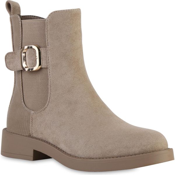 Van Hill Stivali Classici Da Donna Con Fibbie Scarpe Stampate 841839, Colore: Khaki Velours, Taglia: 38-image