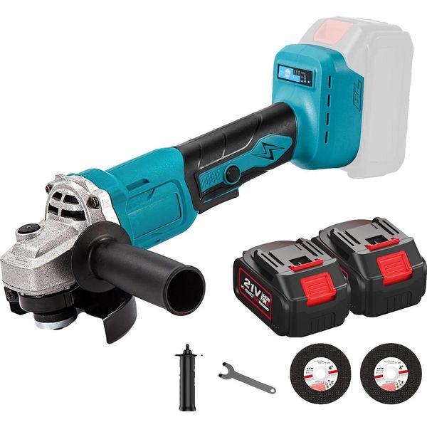 Smerigliatrice Angolare A Batteria, Potenza 1000 W, Diametro Di Taglio 125 Mm, 3 Impostazioni Di Velocità, 2 Batterie-image