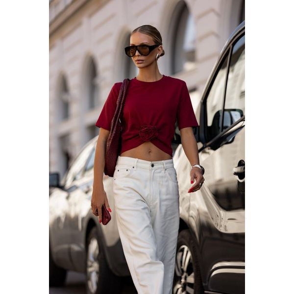 Ivon T-Shirt Donna A Maniche Corte Elvie Bordeaux S-image