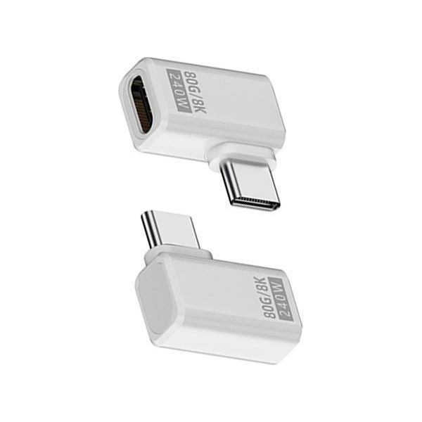 Inf Adattatore USB-C Femmina A Maschio 240W 80Gbps - Confezione Da 2 Bianco-image