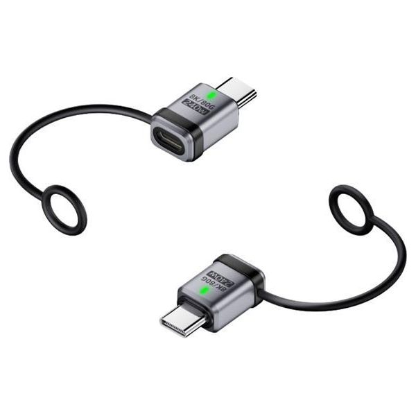 Inf Adattatore Dritto Da Femmina Type-C A Maschio Type-C 240W 120Gbps - 2 Pezzi D'argento-image