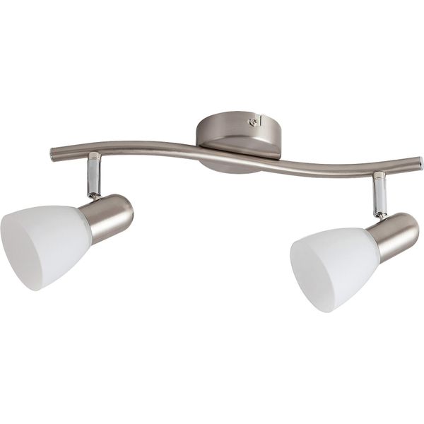 Rabalux Soma Plafoniera IP20 Cromata Satinata Classica A Due Punti Luce Bianca-image
