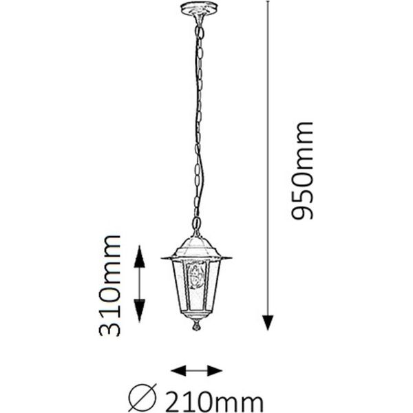 Lampada A Sospensione Per Esterni 1Xe27 Velence Nero 8208 Rabalux-image