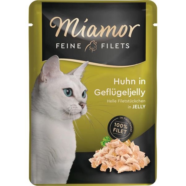 Gatti - Cibo Umido Miamor Adult Filetti Fini In Gelatina Pollo In Gelatina Di Pollame, 100 G-image