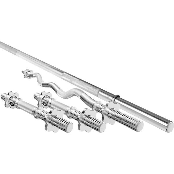 Marbo Sport Set MWG2 | Bilanciere 198 Cm + Barra Sz-Curl 120 Cm + 2X Barra Manubri 40 Cm 30 Mm-image